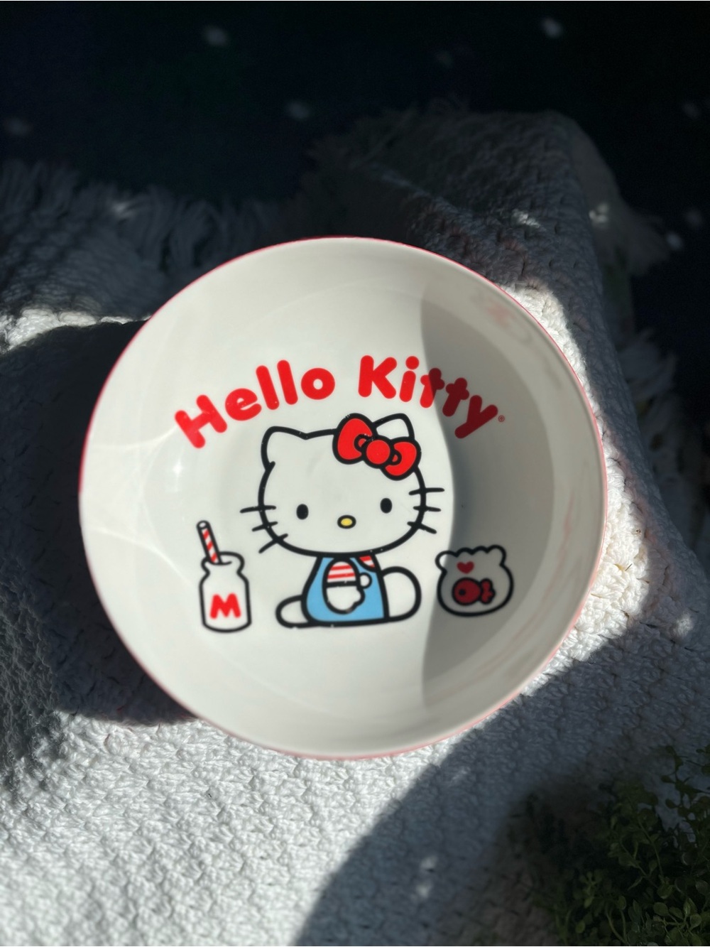 Hello Kitty Ceramic Pasta Dish - White & Red